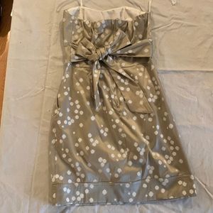 gold polka dot dress with pockets